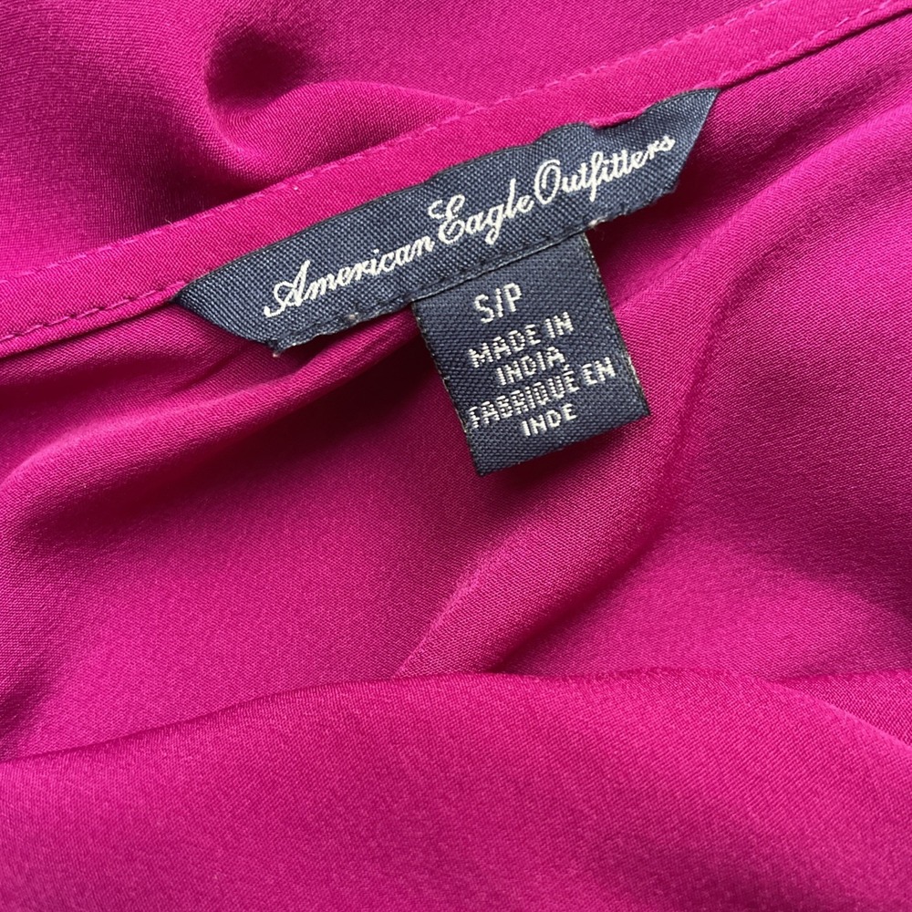 American Eagle Dress Womens Small Fuchsia Ruffle A-Line Spaghetti Strap Y2K - Picture 4 of 7
